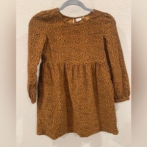 Gap Kids cheetah print long sleeve corduroy dress size M (8) EUC.
